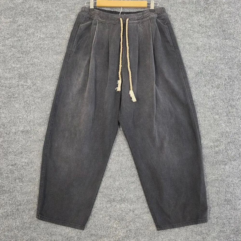 Dr. Collectors Pants Men Medium Teddy Forever Pleated Gray Linen Sweatpants USA